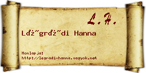 Légrádi Hanna névjegykártya